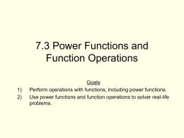Power Functions and Function Operations