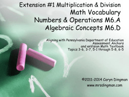 enVision Math Extension #1 Vocab PowerPoint