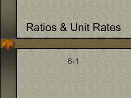 Ratios & Unit Rates