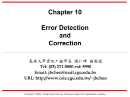 Error Detection & Correction