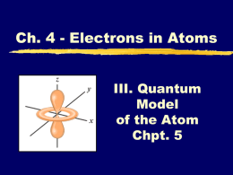 III. Quantum Model of the Atom