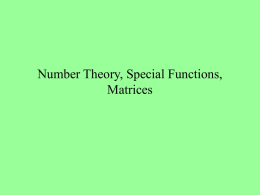 Lec06 Number Theory, Special Functions, Matrices