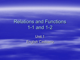 Relations and Functions