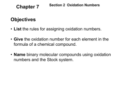 Section 2 Oxidation Numbers