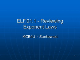 ELF.01.1 - Reviewing Exponent Laws