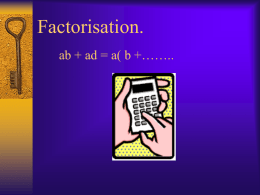 Factorisation (General).