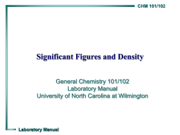 Significant Figures and Density - University of North Carolina