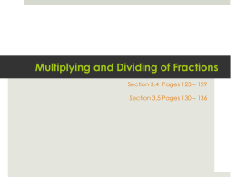 Multiplying and Dividing of Fractions