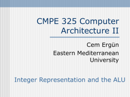 CMPE 325 Computer Architecture II