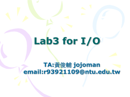 Lab3 for I/O
