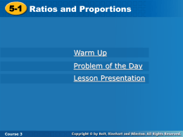 5-1 Ratios and Proportions