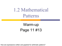 1.2 Mathematical Patterns