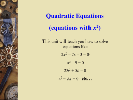 Quadratics Powerpoint