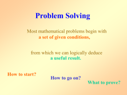 An introduction to problem solving