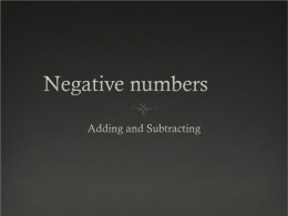 Negative numbers 1