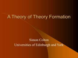 A Theory of Theory Formation