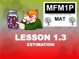 Lesson 1.3- Estimation- - WW
