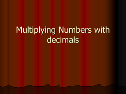 Multiplying Numbers with decimals