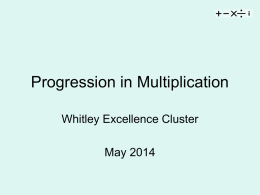 Progression in multiplication - Geoffrey Field Infant School