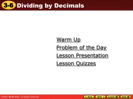 3.6 Dividing by Decimals