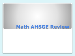 Math AHSGE Review Domain={-4,2} Range={