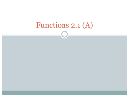 Functions 2.1 (A)