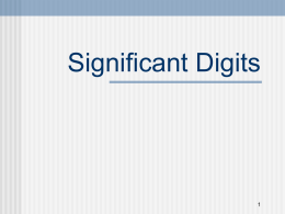 Number # Significant Digits