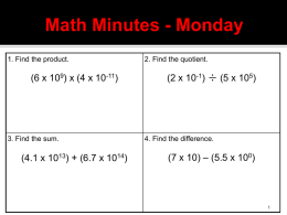 Math Minutes - Tuesday