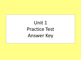 Unit 1 Practice Test KEY