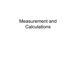 Chapter 5 - Measurements and Calculations