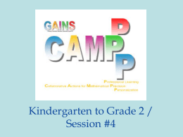 CAMPPP K to 2 Session 2A Counting and Multiplication