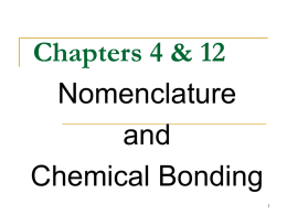 Bonding Nomenclature Notes