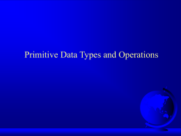 Primitive Data Types & Operation