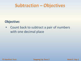 Count back to subtract a pair of numbers with one decimal place.