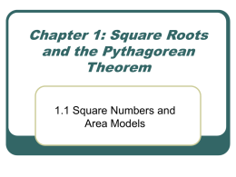 1.1 Square Numbers and Area Models