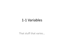 1-1 Variables