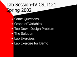 Lab Session-II CS121 Summer