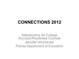 Mathematics for College Success/Readiness Courses