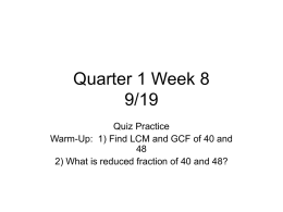 Quarter 1 Week 7 9/12-9/16/11