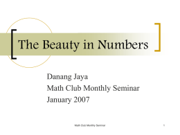 The Beauty in Numbers