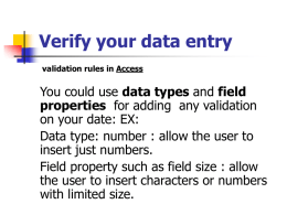 Verify your data entry
