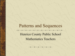 Patterns and Sequences