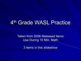 4th Grade WASL Practice Slideshow #1