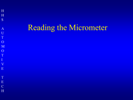 Reading the Micrometer - CTE-Auto