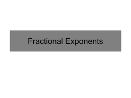 More Fractional Exponents