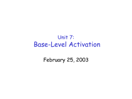 Unit 7: Base-Level Activation