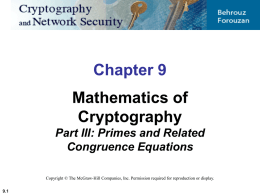 Chapter 9 Mathematics of Cryptography