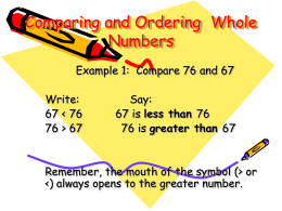 Comparing Whole Numbers