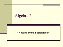Algebra 2 - TeacherWeb