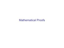 Mathematical Proofs - Kutztown University